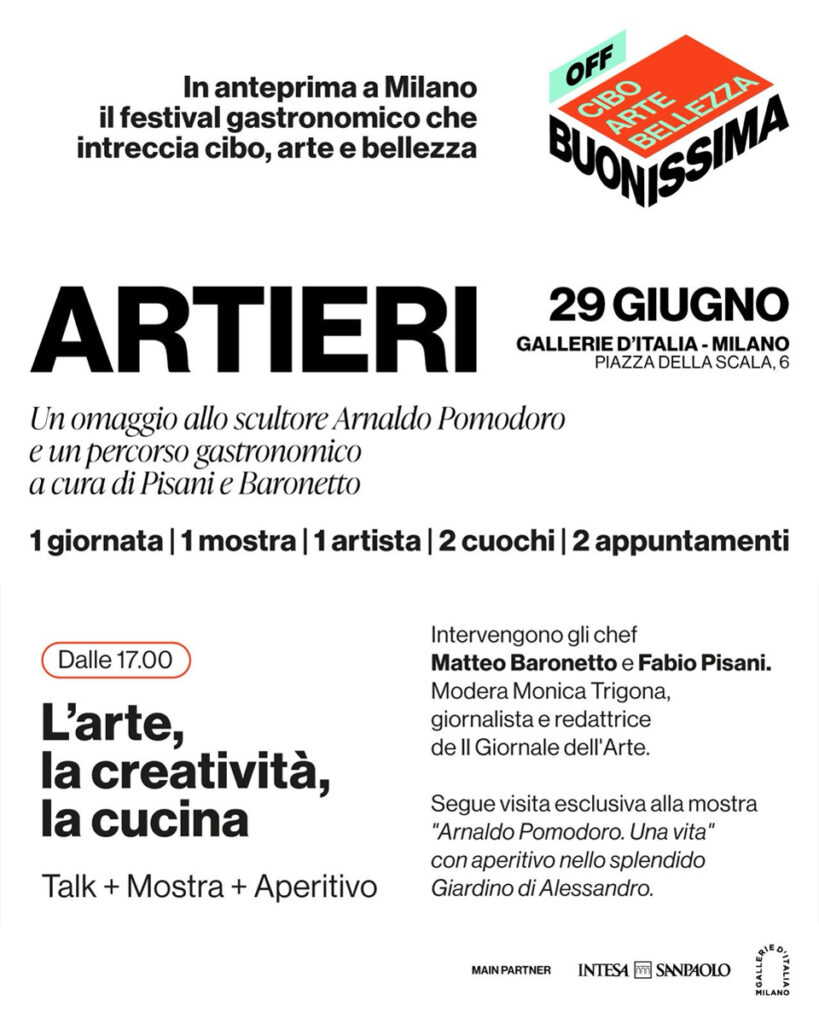 Artieri. 29 giugno - Pisani, Baronetto per omaggio allo scultore Arnaldo Pomodoro