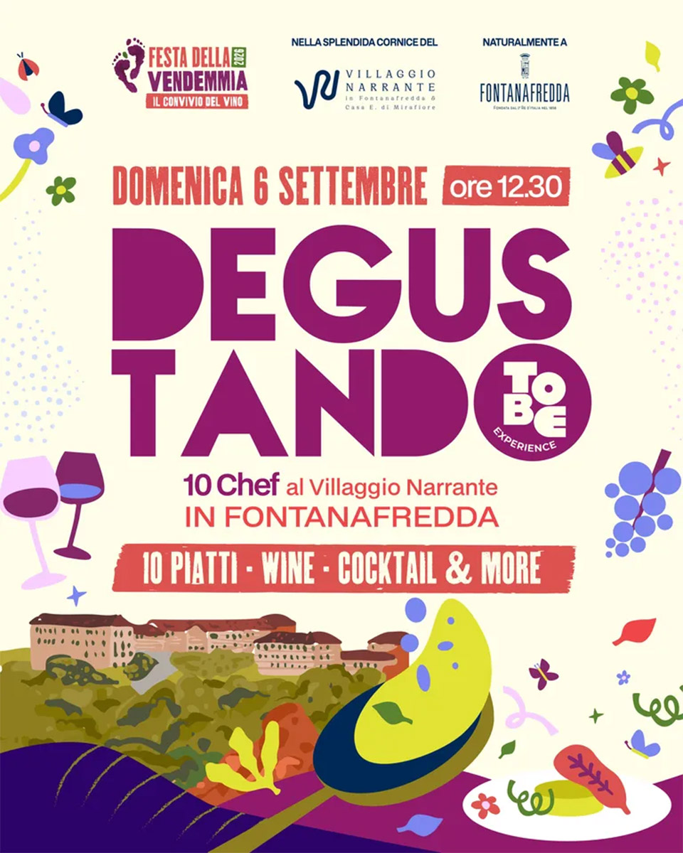 Degustando al villaggio narrante di Fontanafredda in occasione della festa della vendemmia 6 settembre 2026