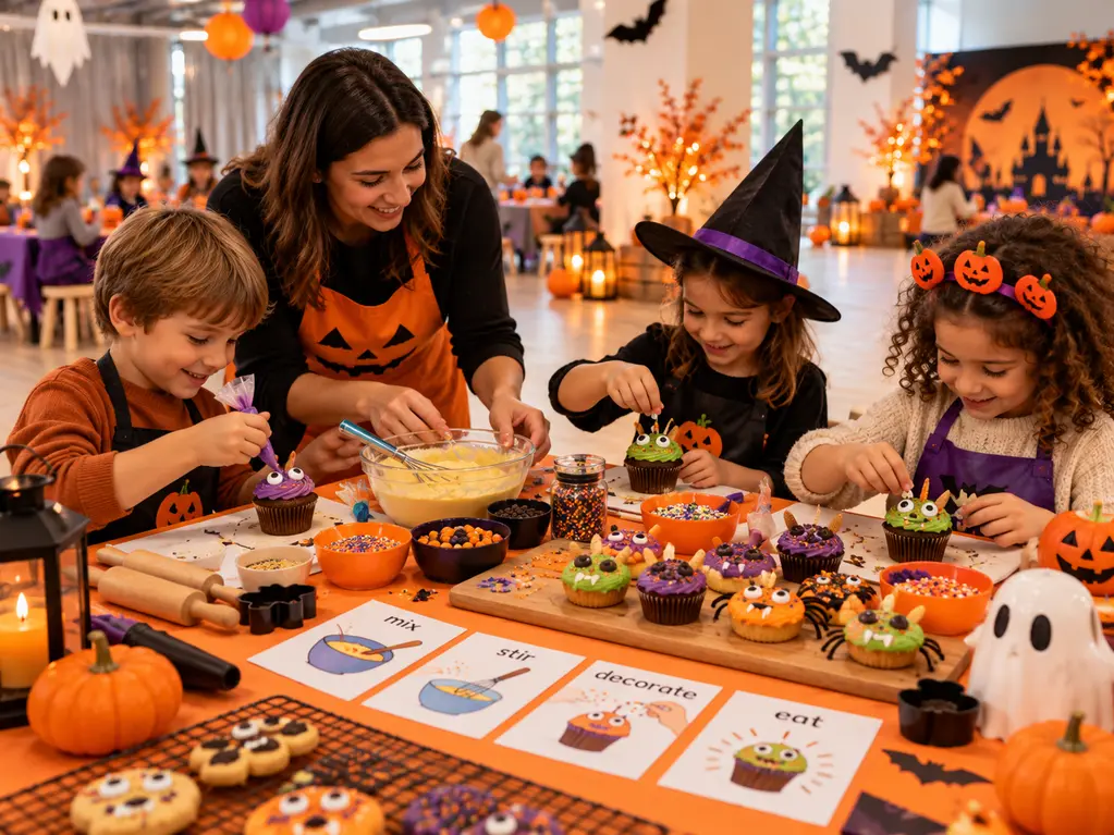 Laboratorio mostruoso di pasticceria per halloween