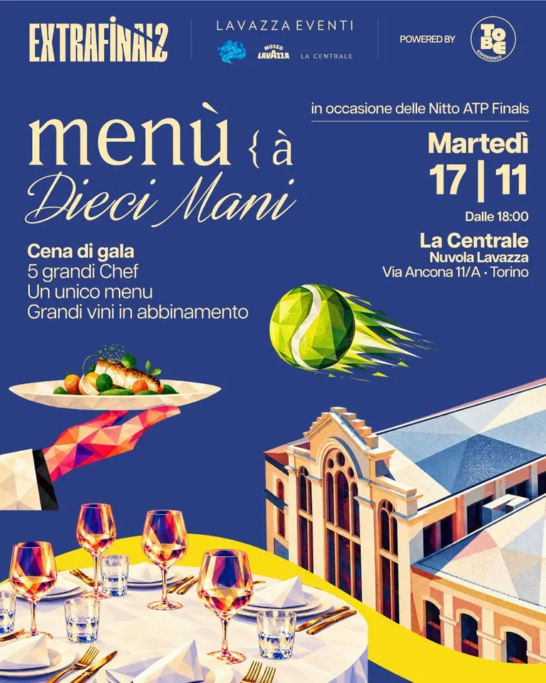 Menu a 10 mani in Centrale Nuvola Lavazza in occasione delle Nitto ATP Finals di Torino